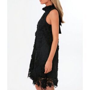 New Tuckernuck - XS Black Guipure Blythe Mini Dress Floral Lace Bow Sleeveless